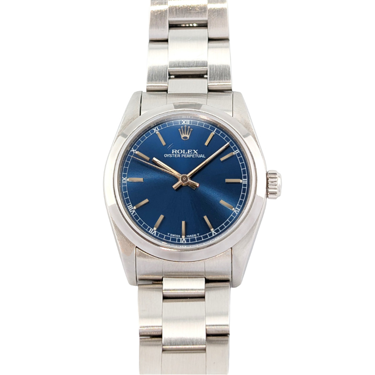 1 Rolex 67480 Oyster Perpetual Blue Dial 31mm 1997 Box & Papers(1)