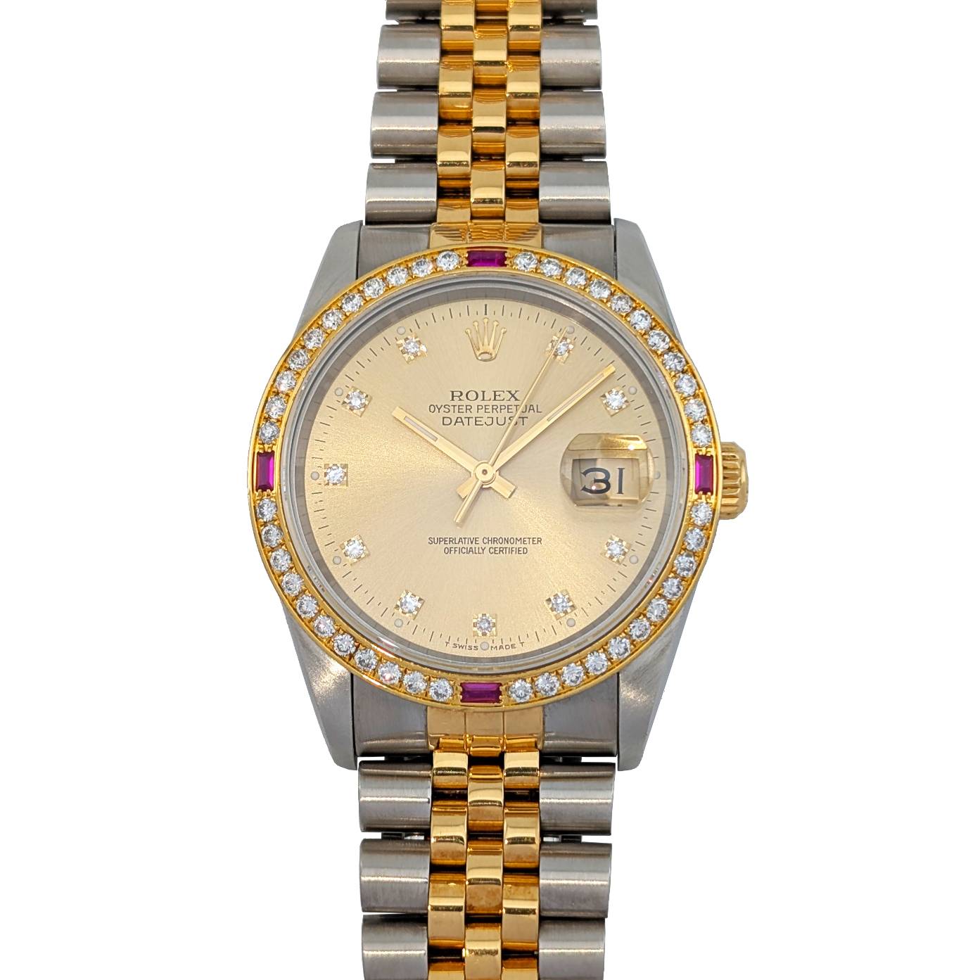 1 Rolex 16233G Datejust 36 Gold Diamond Dial & Bezel 36mm 1989