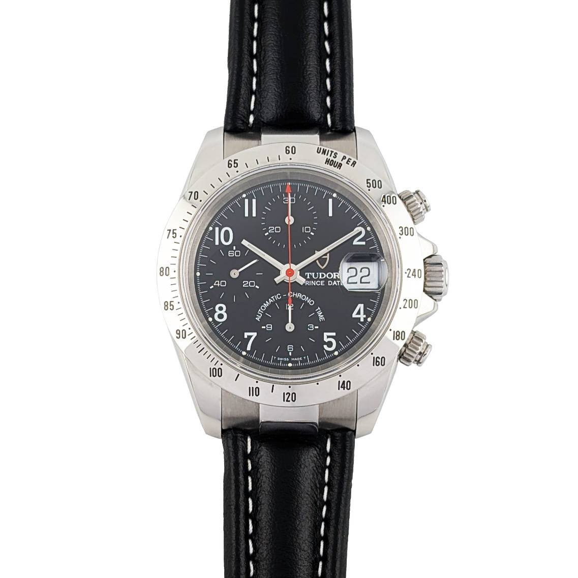 1 Tudor 79280P Prince Date Chronograph Black Dial 40mm ~1998