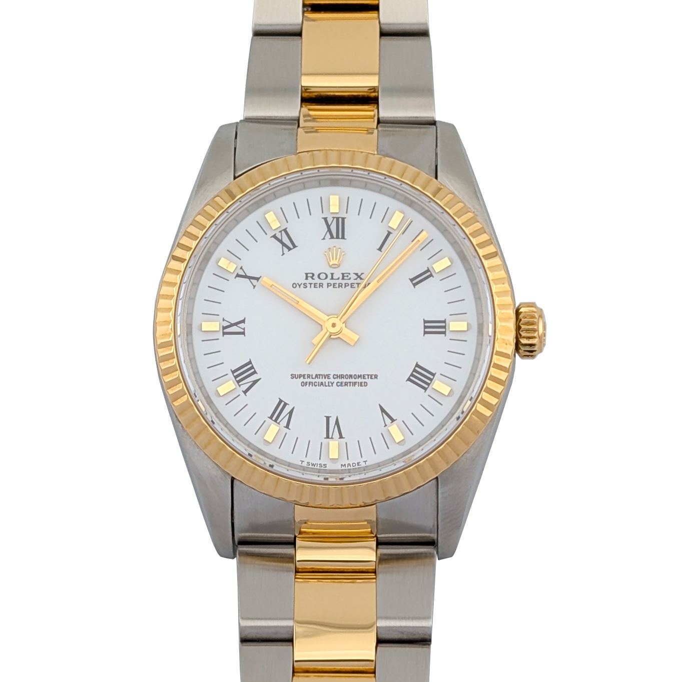 1 Rolex 14233 Oyster Perpetual White Roman 34mm 1995 Box & Papers