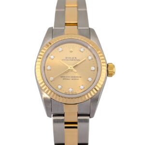 Rolex 76193 Oyster Perpetual Champagne Diamond Dial 24mm 2001
