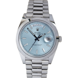 (COMING SOON) Rolex 228206 Day-Date 40 Platinum Ice Blue Motif 40mm 2021 Box & Papers
