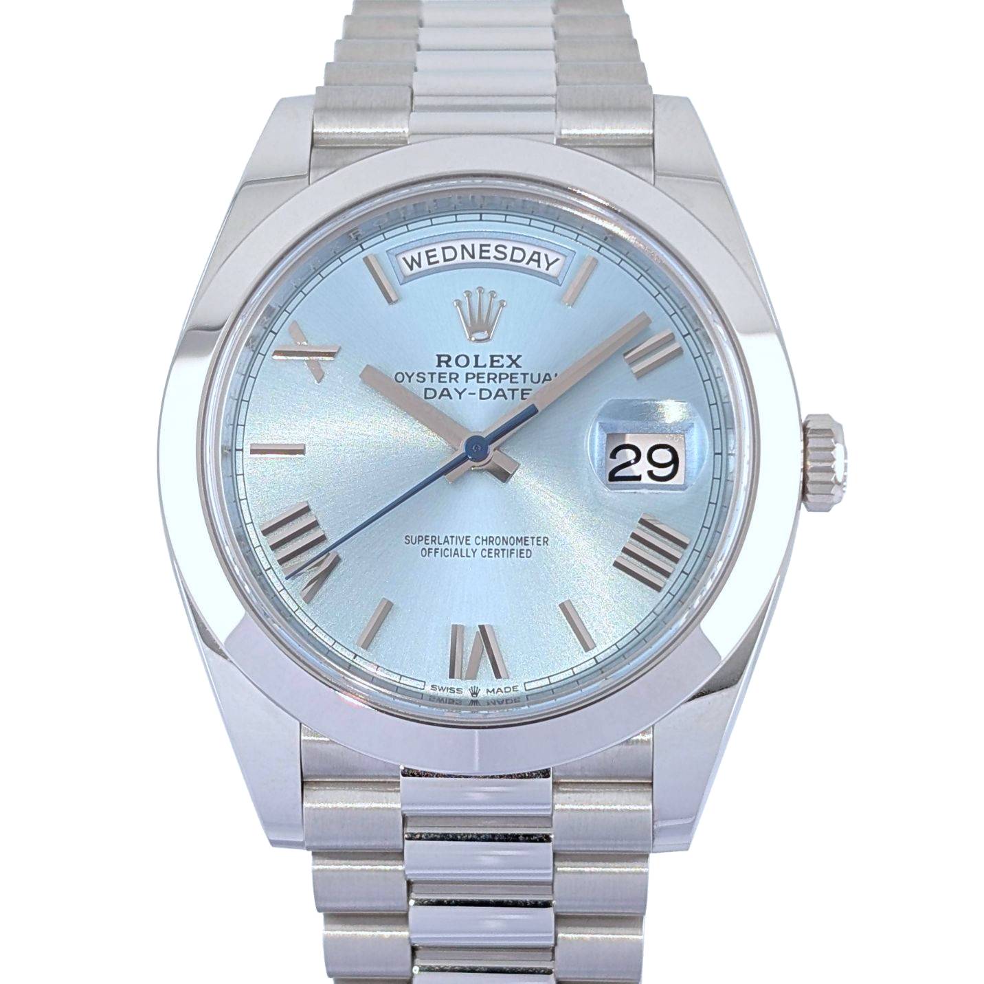 1 Rolex 228206 Day-Date Ice Blue Roman 40mm 2021 Box & Papers - 1