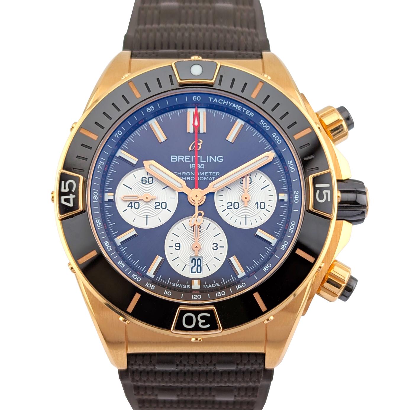 1 Breitling RB0136 Super Chronomat B01 44 18k Red-Gold 44mm 2022 Box & Papers