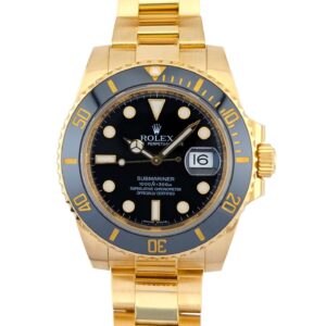 Rolex 116618LN Submariner Date 18k Yellow Gold 40mm 2009 Box & Papers