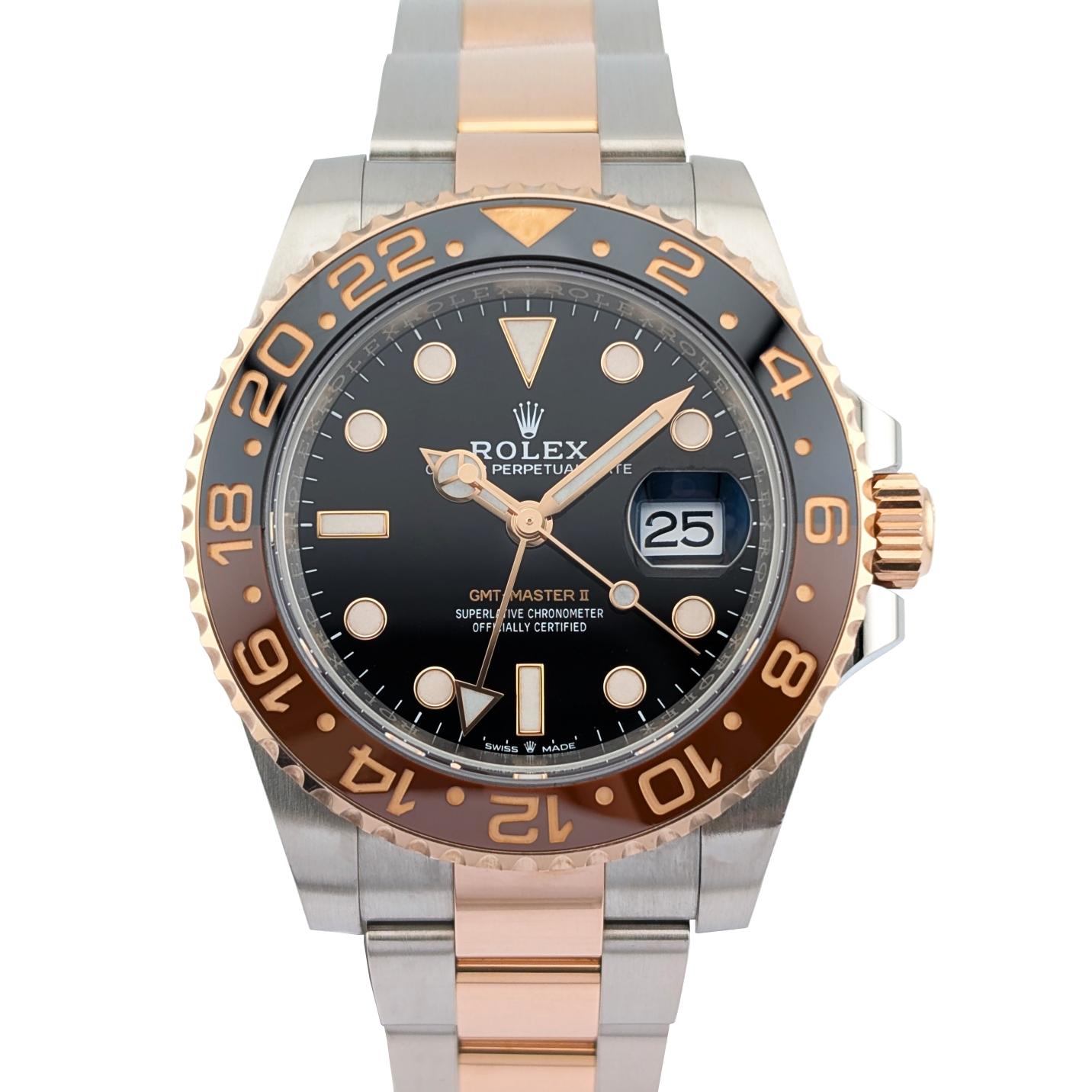 1 Rolex 126711CHNR GMT-Master II Everose Root Beer 40mm 2022 Box & Papers
