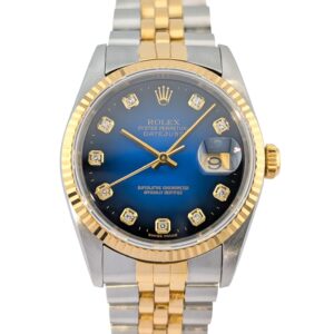 Rolex 16233G Datejust 36 Blue Vignette Diamond Dial 36mm 1995 W-Serial