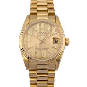 Rolex 68278G Datejust 31 Yellow Gold Tuxedo Dial 31mm Box & COA