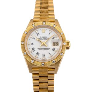 Rolex 69288 Lady-Datejust White Roman Diamond Dial 26mm 1989 Box & Papers