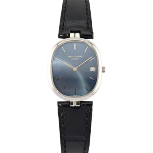 Patek Philippe 3930 Ellipse Steel Blue 28mm 1989 Box & Papers