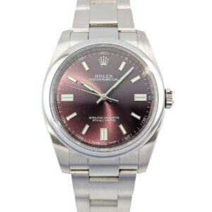 Rolex 116000 Oyster Perpetual Red Grape Dial 36mm 2017 Box & Papers