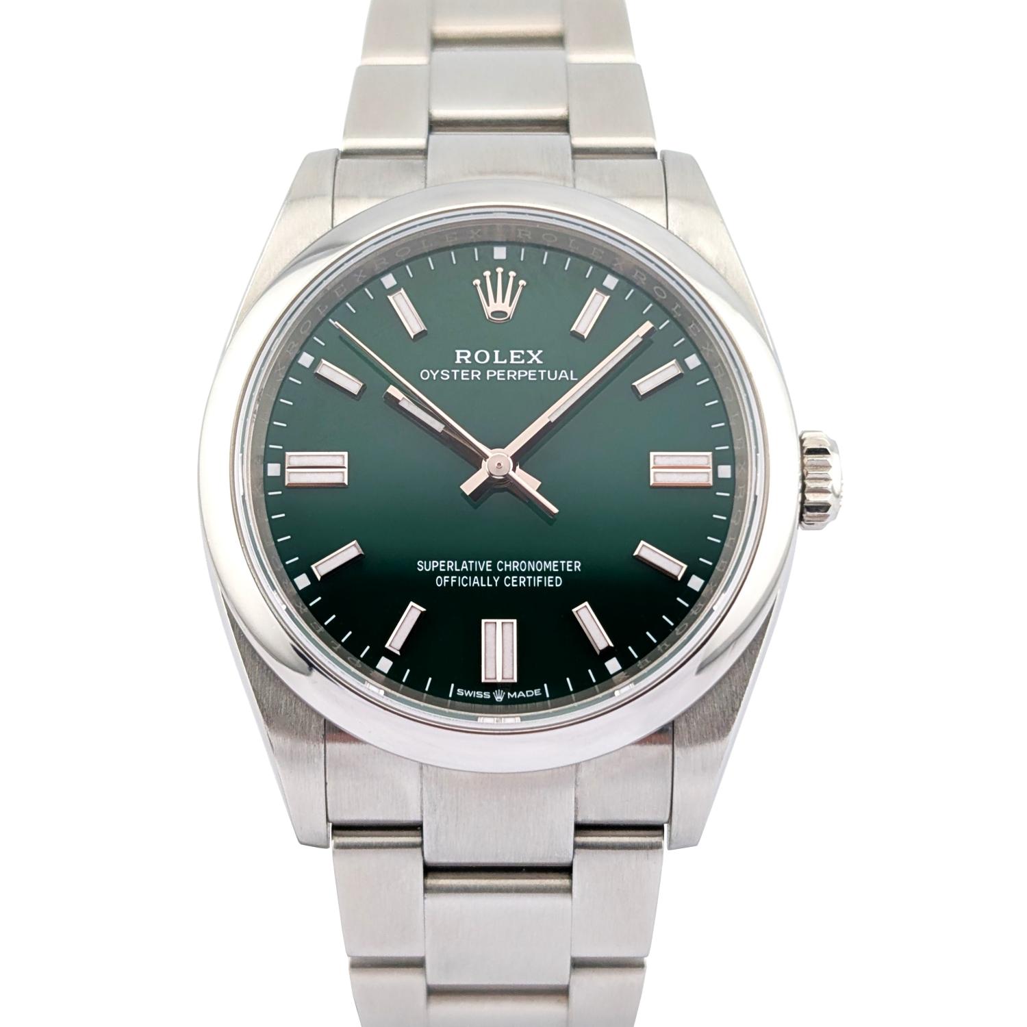 1 Rolex 126000 Oyster Perpetual 36 Green Dial 36mm 2023 Box & Papers