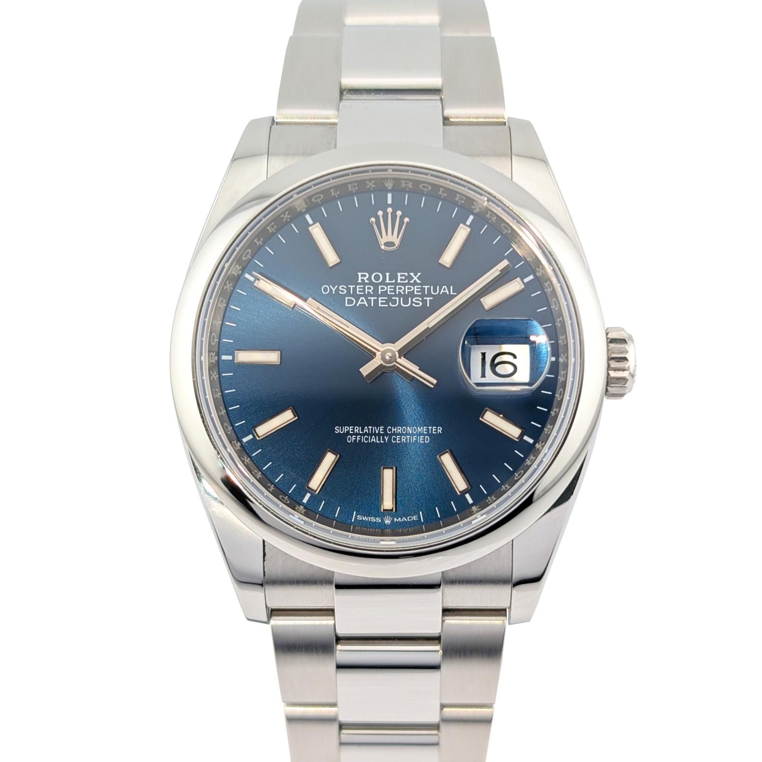 1 Rolex 126200 Datejust 36 Blue 36mm 2021 Box & Papers