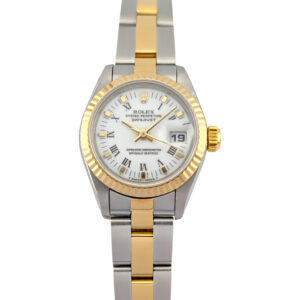 Rolex 69173 Lady-Datejust Two Tone Oyster White Roman Dial 26mm 1987