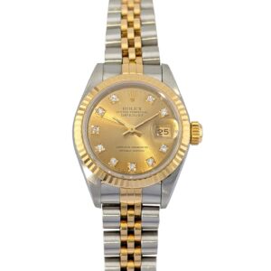 Rolex 69173G Lady-Datejust Champagne Diamond Dial 26mm 1997 U-Serial