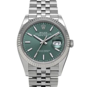 Rolex 126234 Datejust 36 Mint Green Fluted Jubilee 36mm 2026 Box & Papers