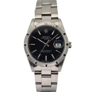 Rolex 15210 Oyster Perpetual Date Black Dial 34mm 1997 Box & Papers