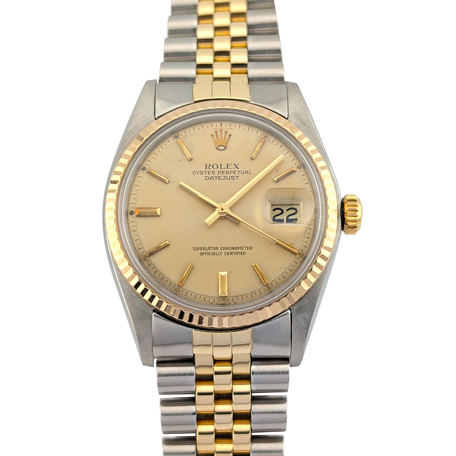 1 Rolex 1601 Vintage Datejust 36 Two Tone Champagne Dial 36mm 1975