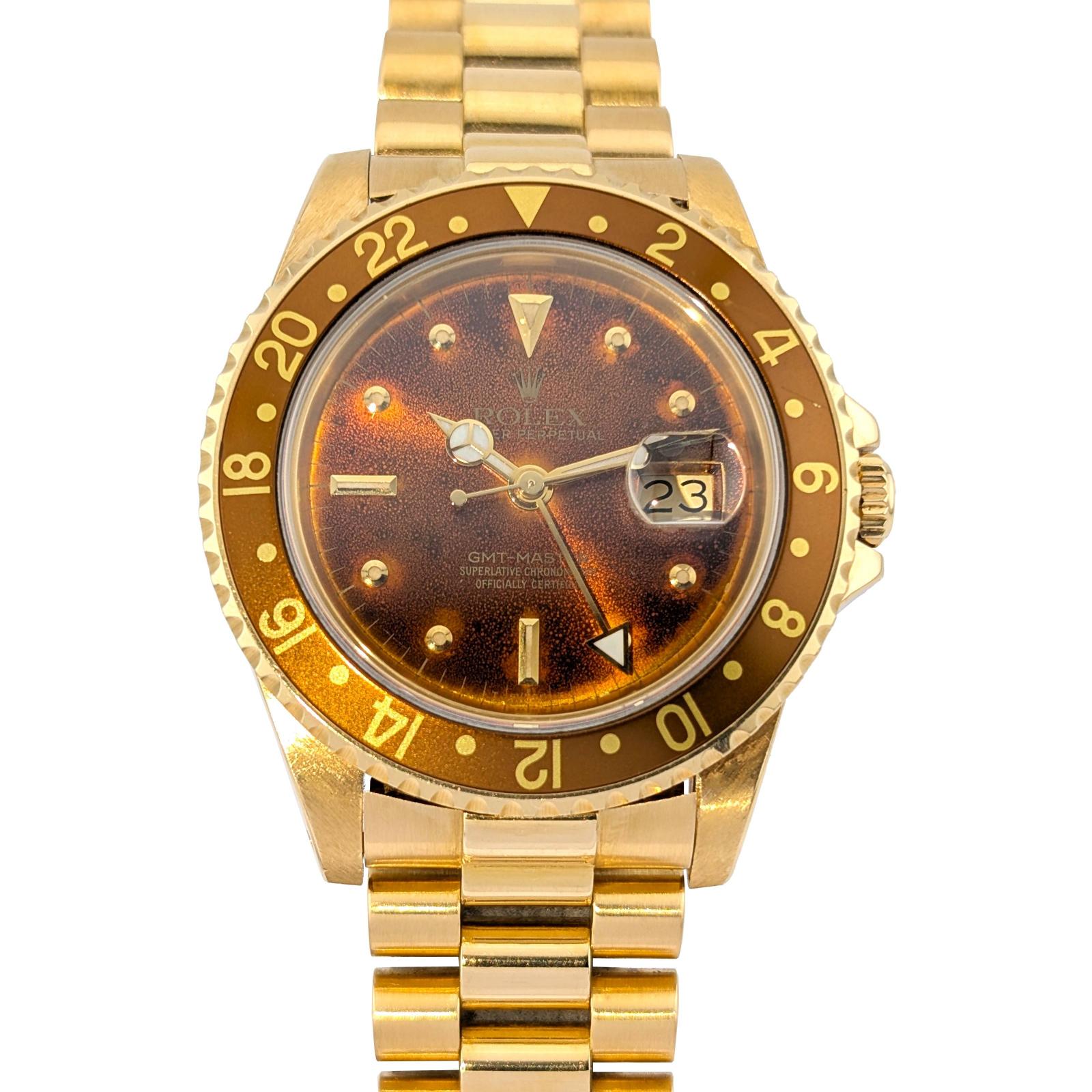 1 Rolex 16758 GMT-Master Tropical Brown Lava Nipple Dial 40mm 1987 Box & Papers