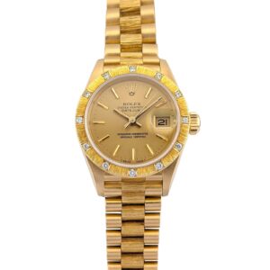 Rolex 69288 Lady-Datejust Diamond Bezel Champagne Dial 26mm 1986 Service Pouch & COA