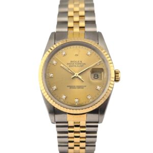 Rolex 16233G Datejust 36 Diamond Dial 36mm 1994 Box & Papers Serviced