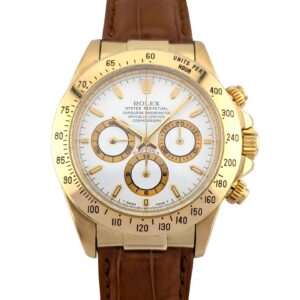 Rolex 16518 Daytona Zenith 18k Yellow Gold White Dial 40mm 1997 Box & COA U-Serial