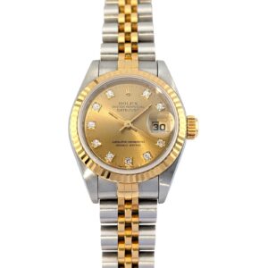 Rolex 69173G Lady-Datejust Two Tone Champagne Diamond Dial 26mm 1994 Box & Papers