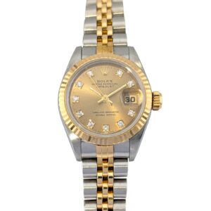 Rolex 69173G Lady-Datejust Two Tone Champagne Diamond Dial 26mm 1996 Box & Papers