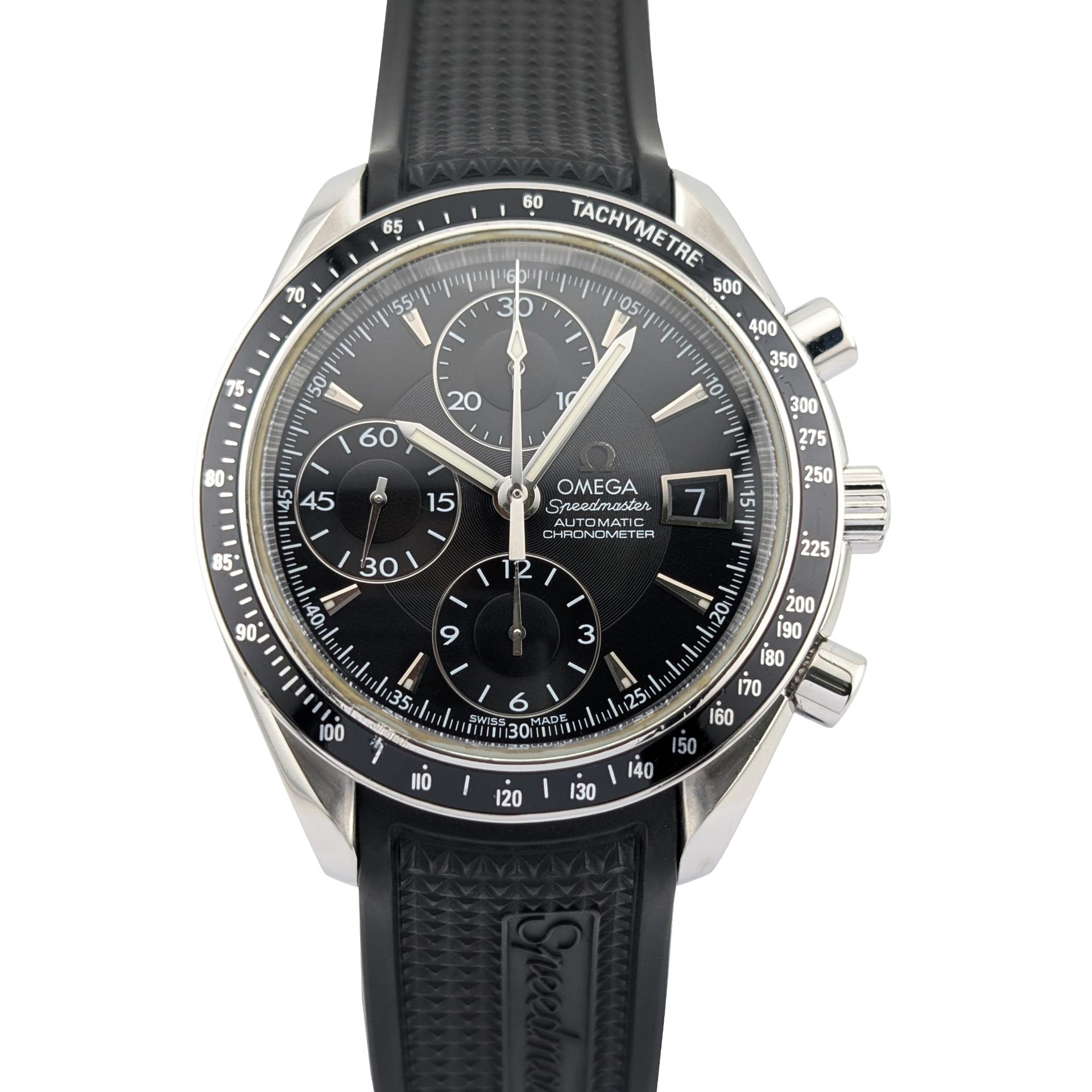 1 Omega 3210.50 Speedmaster Date on Black Rubber Strap 40mm ~2000s