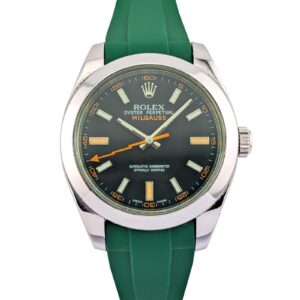 Rolex 116400GV Milgauss Glace Verte Black Dial on Rubber 40mm 2008 V-Serial