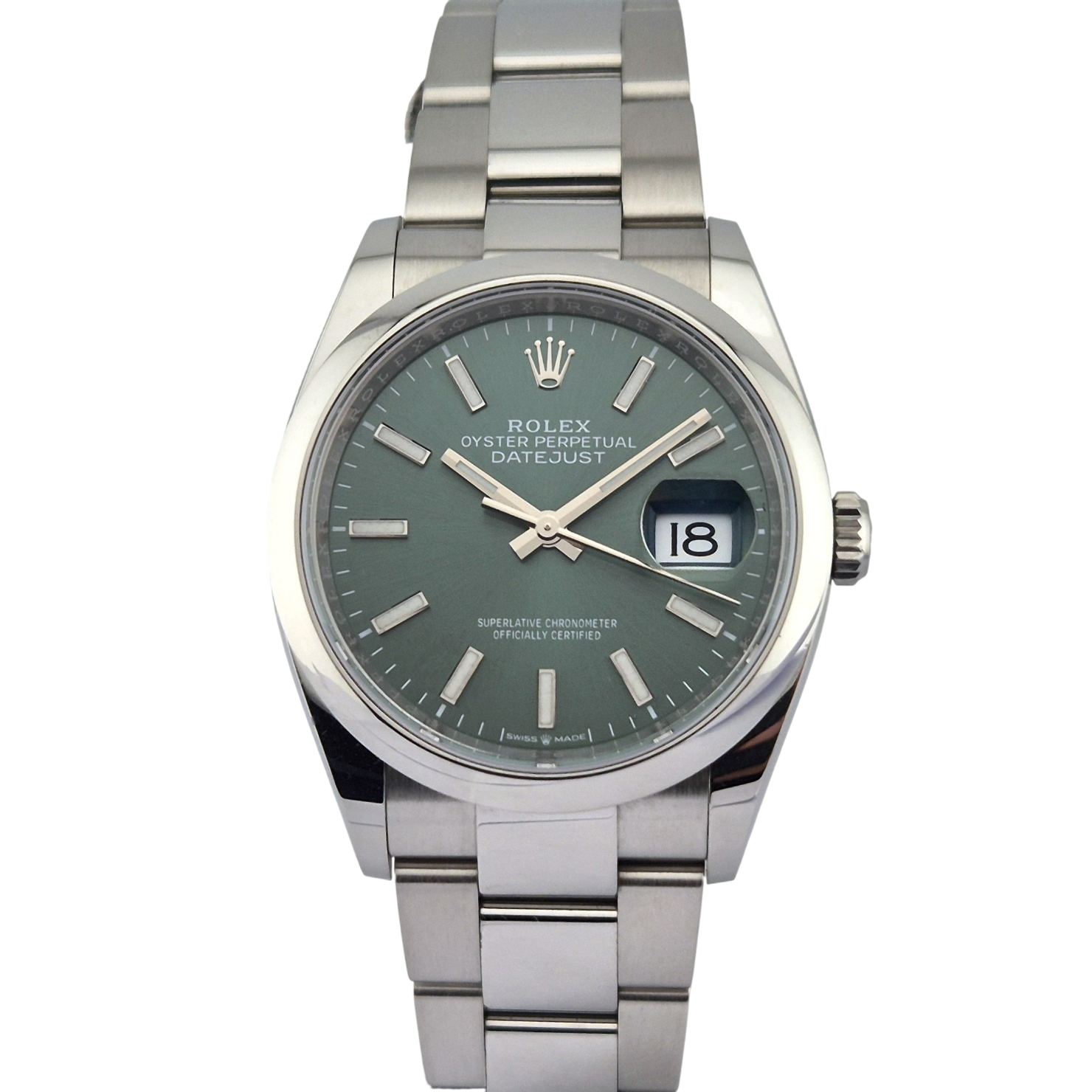 Rolex 126200 Datejust 36 Mint Green 36mm 2022 Box Papers